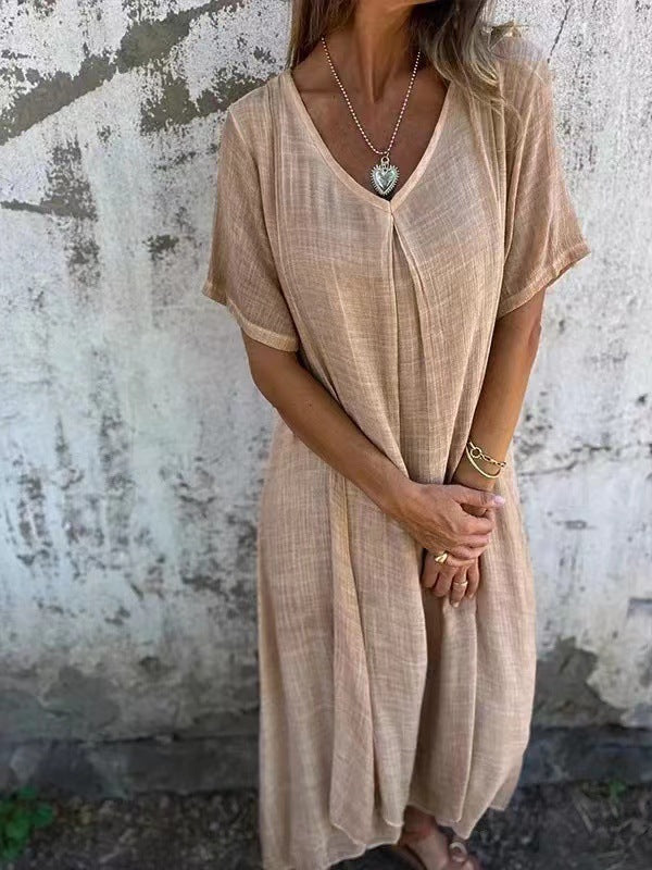 Robe Loose à Col en V
