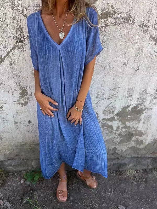Robe Loose à Col en V