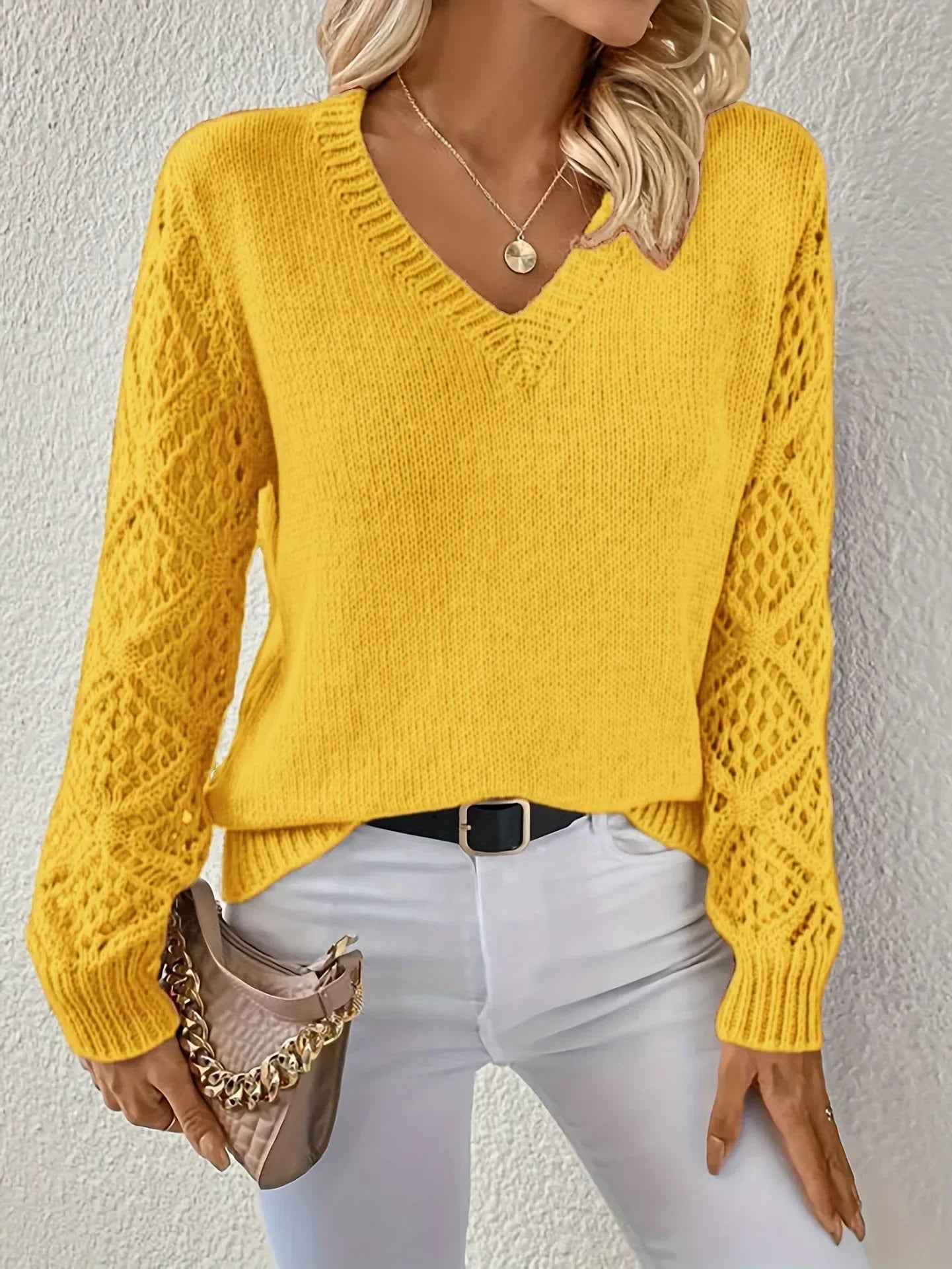 Pull décontracté à col en V