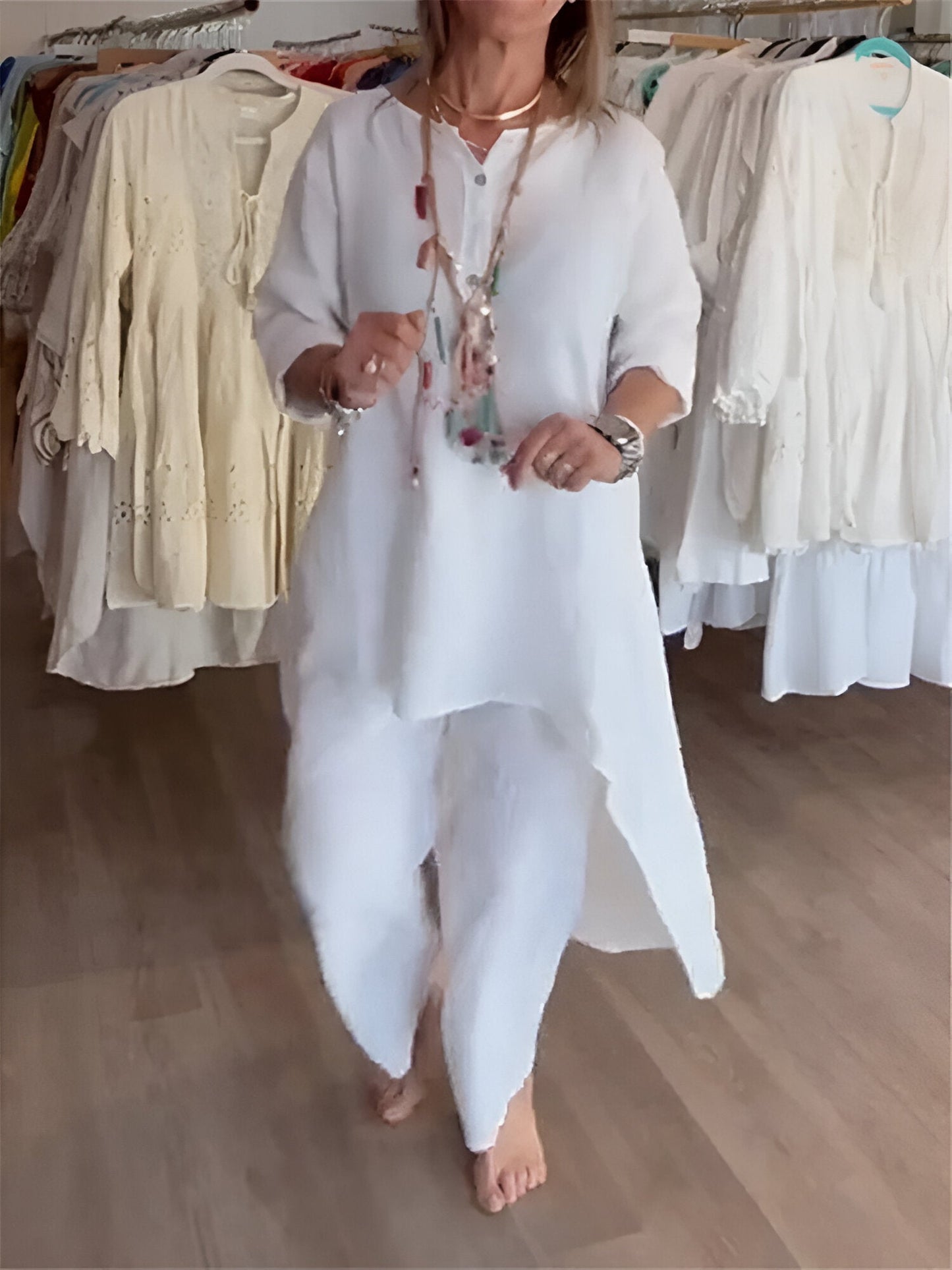 Ensemble d'été en mélange de coton léger