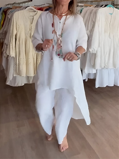 Ensemble d'été en mélange de coton léger