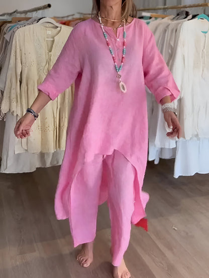 Ensemble d'été en mélange de coton léger