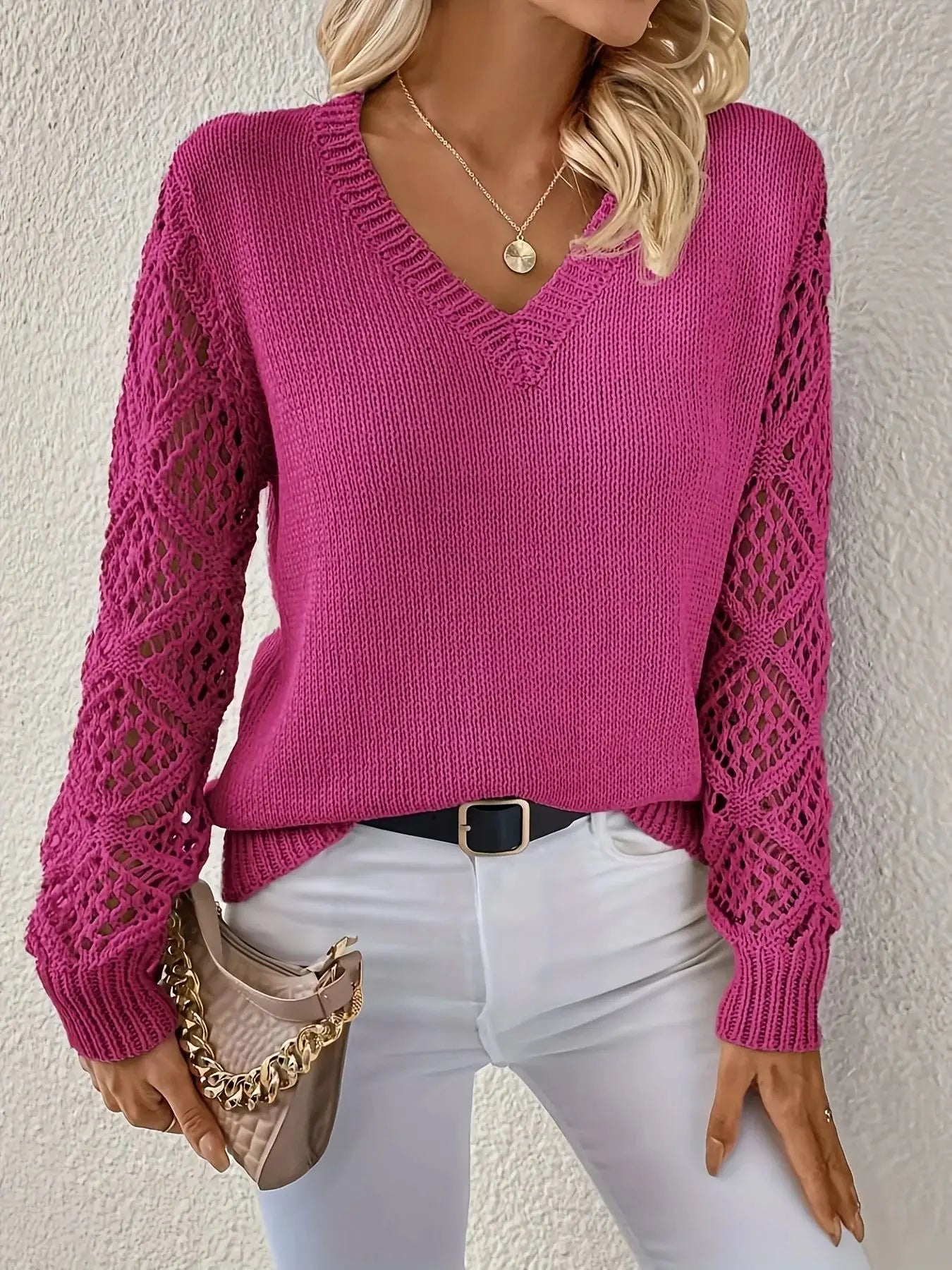 Pull décontracté à col en V