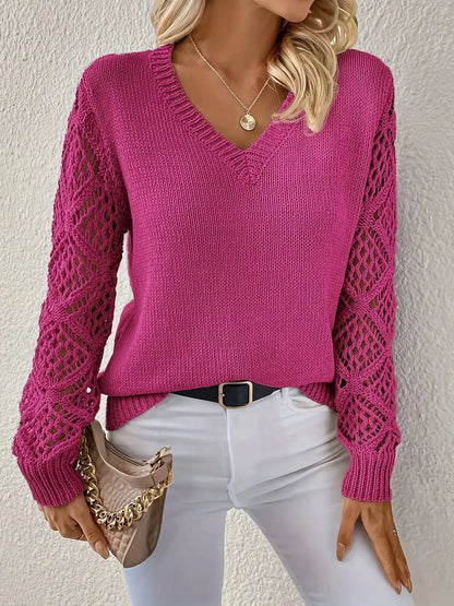 Pull décontracté à col en V