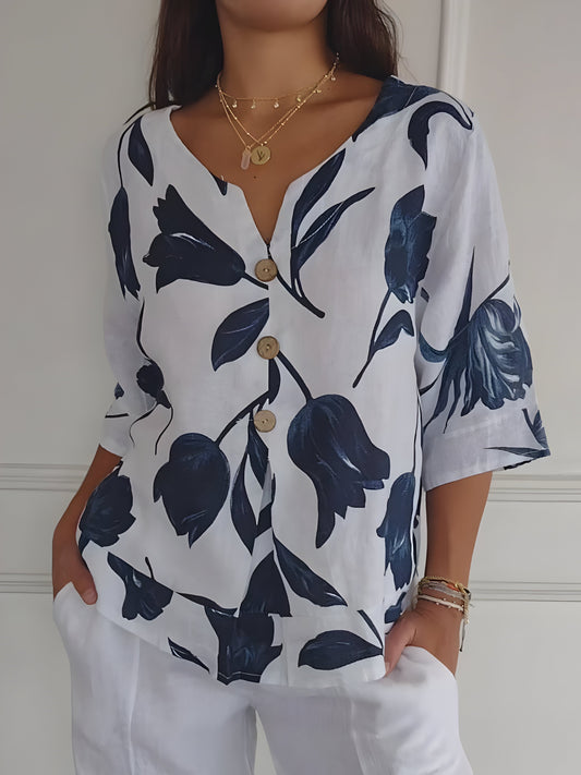 Blouse De Printemps à col en V
