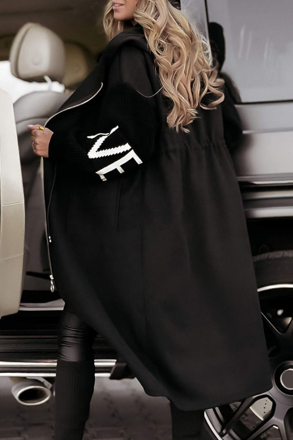Manteau Femme avec Manches Tricotées