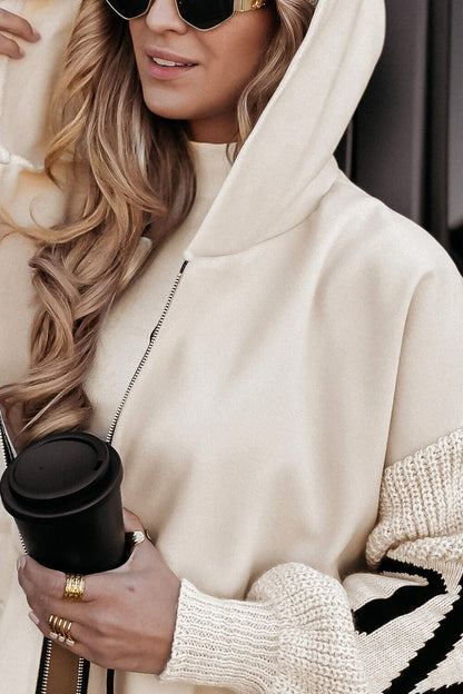 Manteau Femme avec Manches Tricotées
