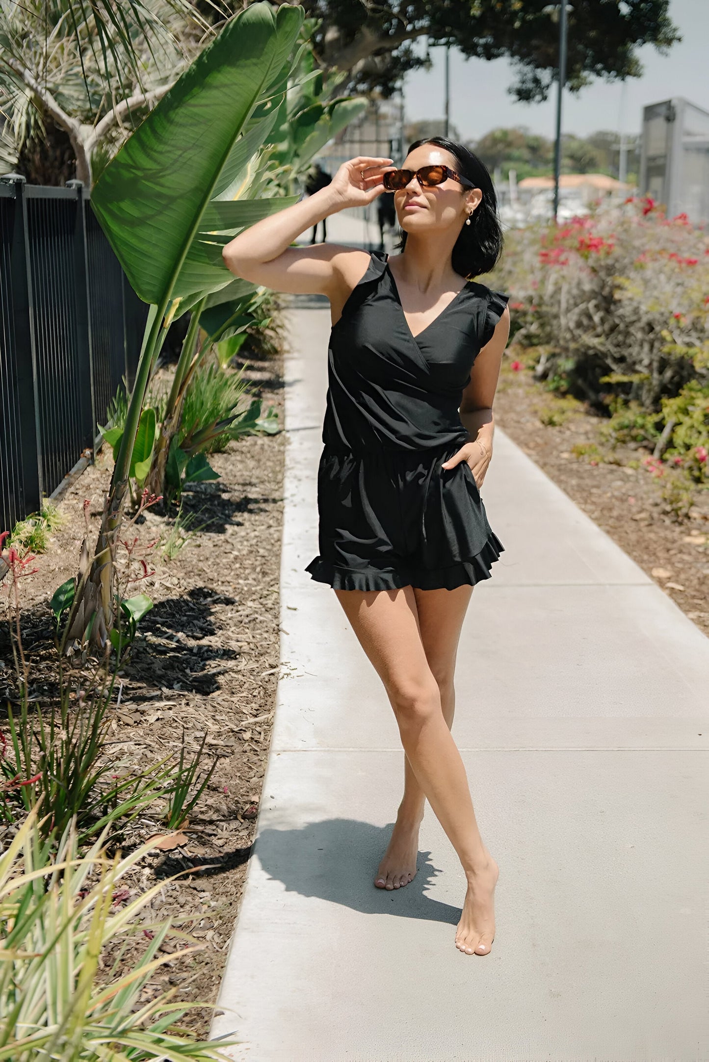 Maillot de bain avec volants et soutien-gorge intégré