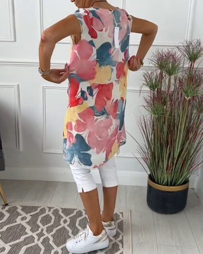 Robe décontractée avec Imprimé Floral Coloré
