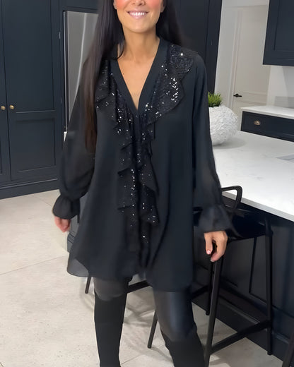 Blouse Élégante avec Volants