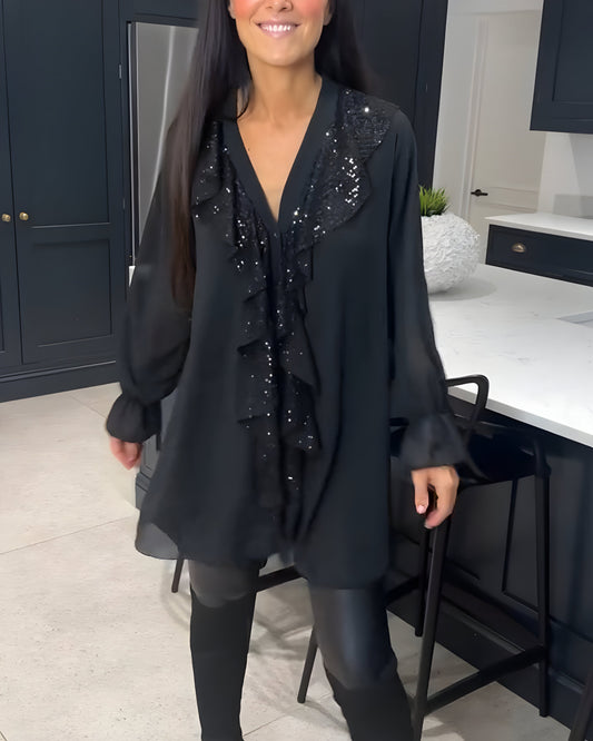 Blouse Élégante avec Volants