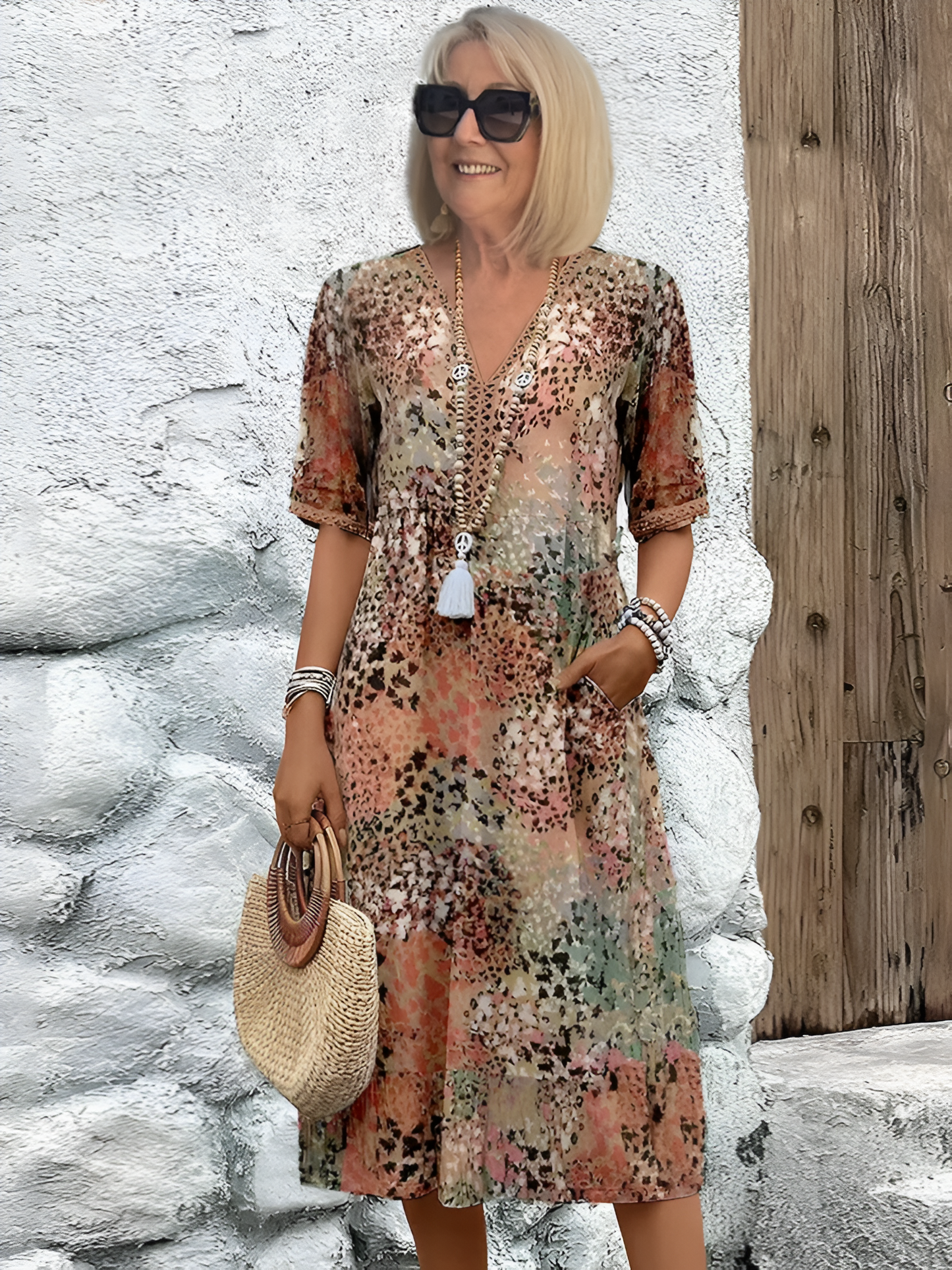 Robe midi vibrante