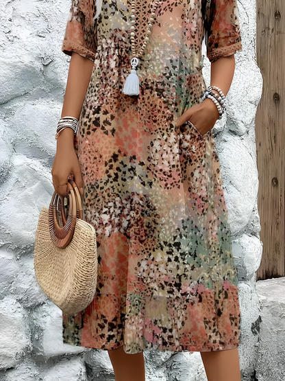 Robe midi vibrante