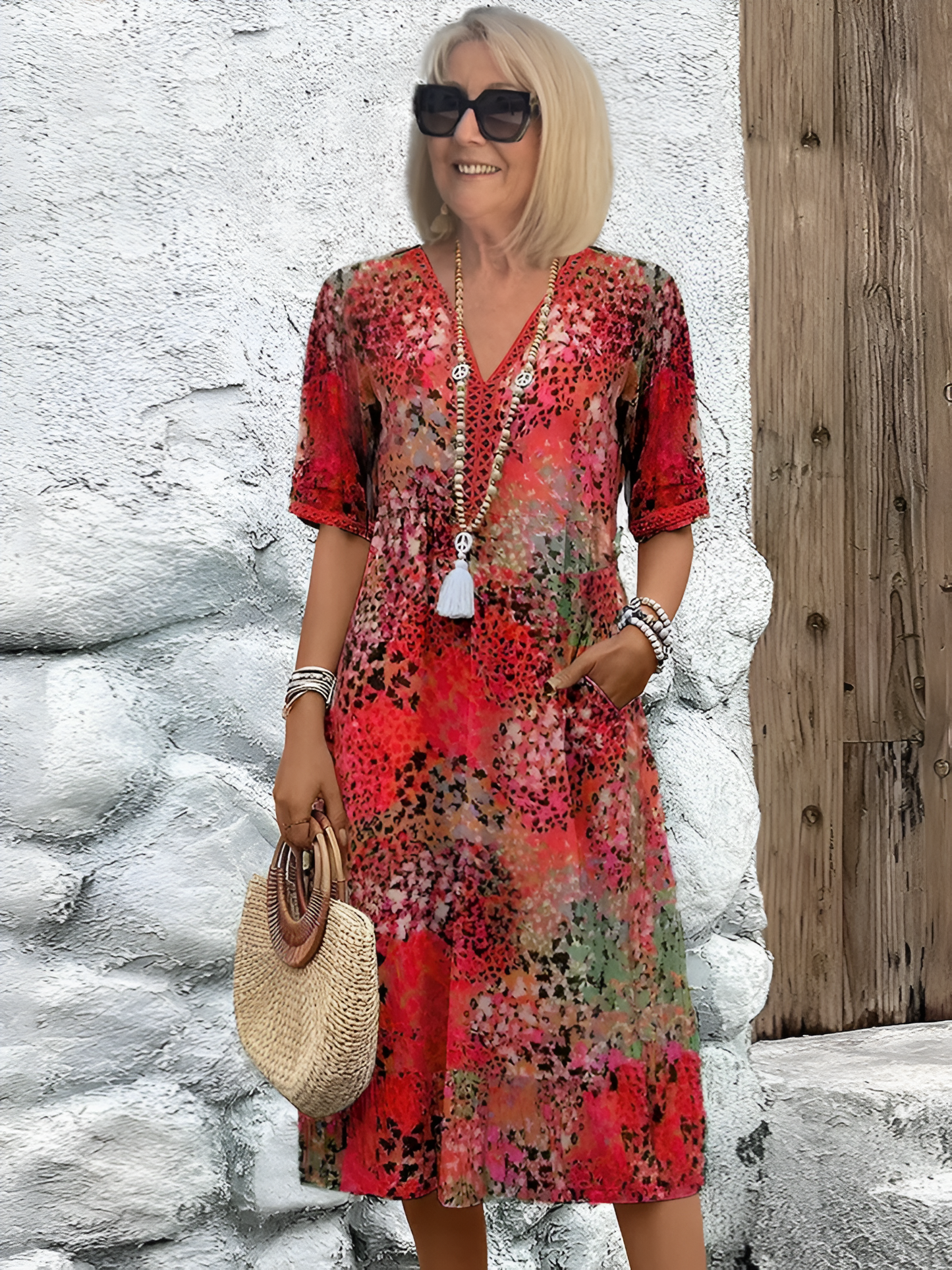 Robe midi vibrante