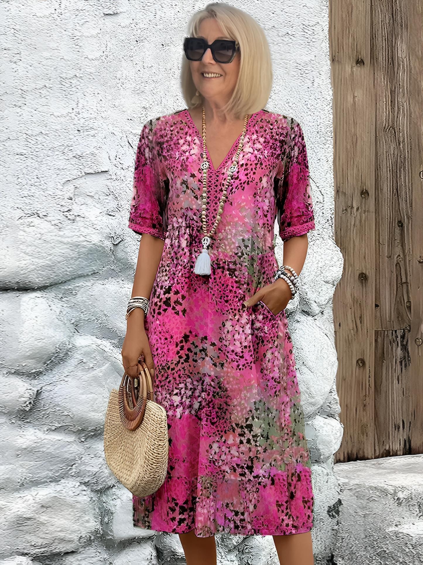 Robe midi vibrante