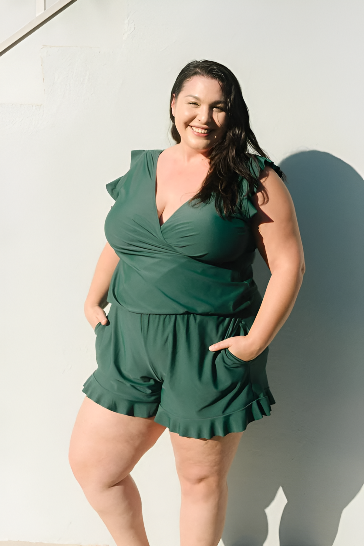 Maillot de bain avec volants et soutien-gorge intégré