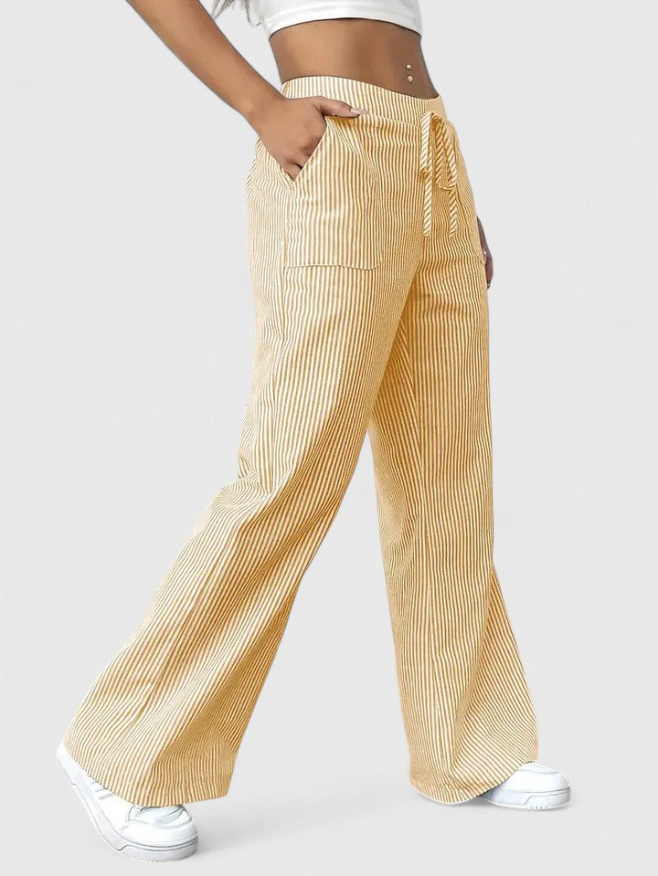 Pantalon large rayé