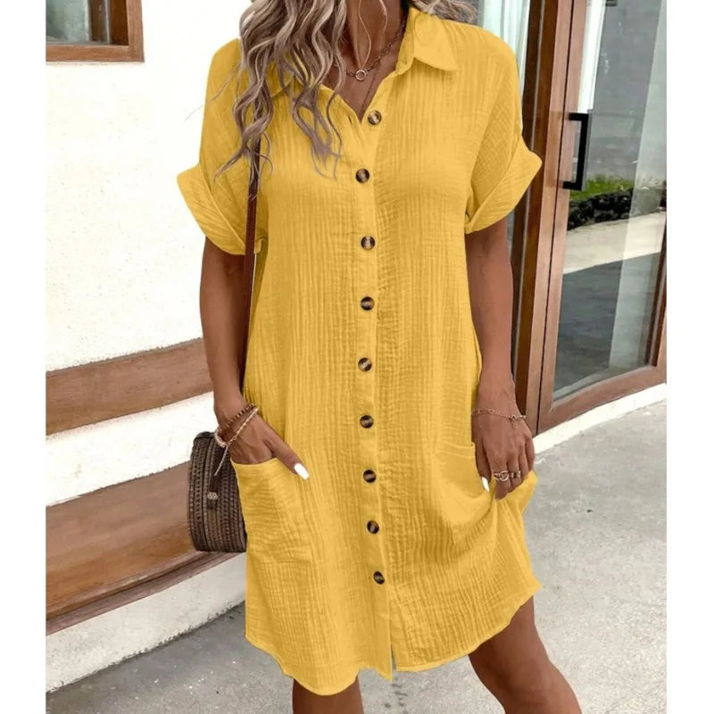 Robe D'été en Coton Avec Col