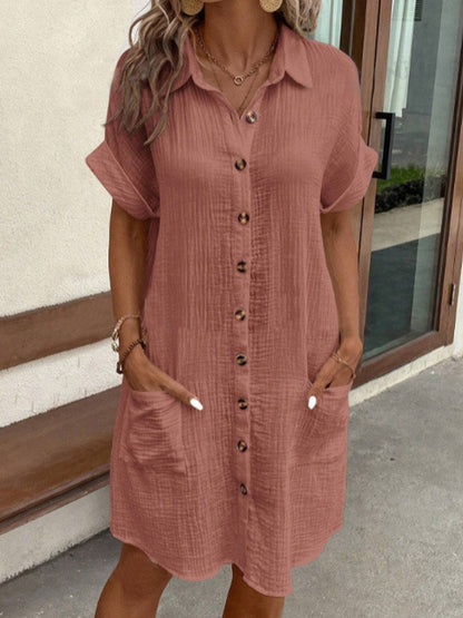 Robe D'été en Coton Avec Col