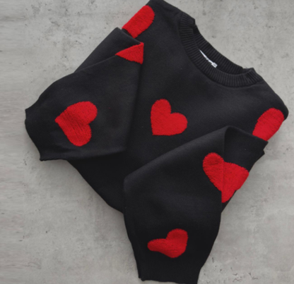 Pull confortable avec des cœurs