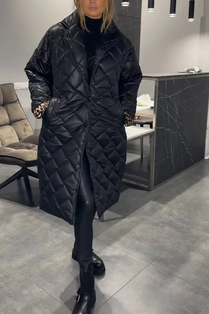 Veste Matelassée Réversible avec Doublure Imprimée Léopard