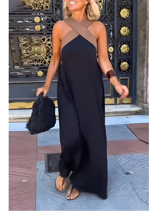 Élégante Robe d’Été à Encolure Croisée