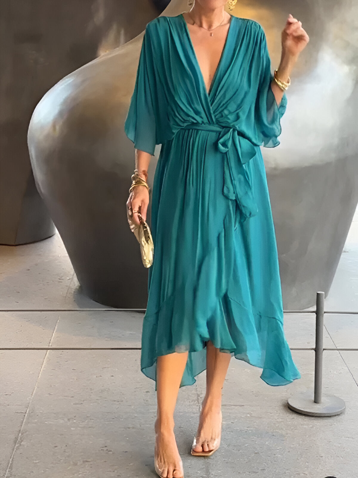 Robe à décolleté en V