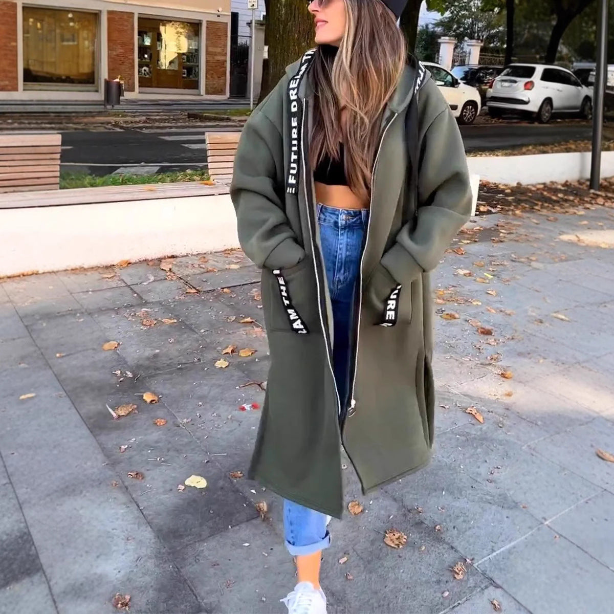 Veste Sweat Longue avec Capuche